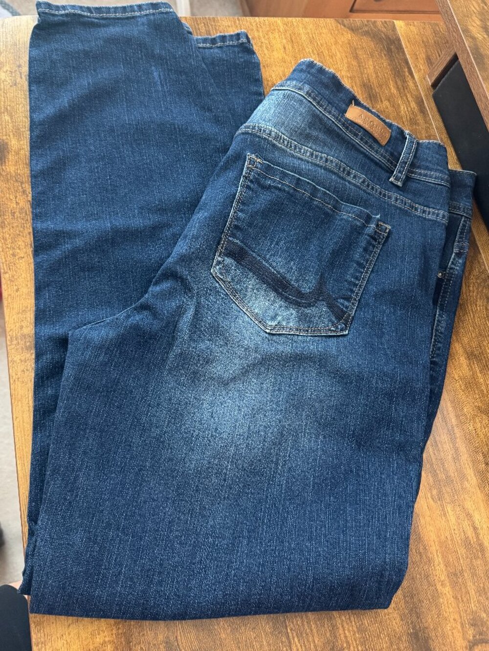 Angels Forever Young Curvy Straight Dark Wash Jeans Size 14x32